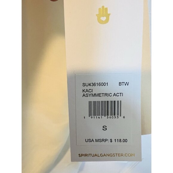 Spiritual Gangster Kaci Asymmetric Active Dress Small White Biker Shorts NWT - Picture 8 of 13